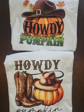 Howdy Pumpkin Graphic Shirts - White